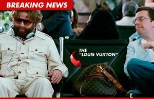 warning his fellow imbibers when they touch his louis vuitton bag,|The Hangover Part II has been a hotbed of intellectual property.